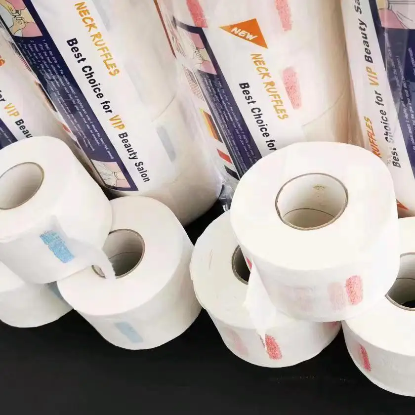Factory Wholesale High Quality Wood Pulp White Waterproof Barber Shop Neck Paper Strips Ruffles for Hair Salon Barber Paper