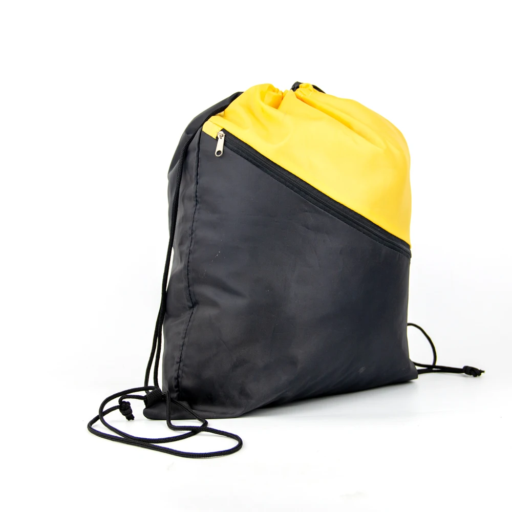 Promotional Gifts Weave Zippered Drawstring Backpack Draw String Sport Gym Bag