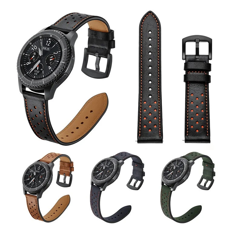 Ремешок из натуральной кожи для samsung galaxy watch 46 мм gear S3 сменный Браслет наручных часов