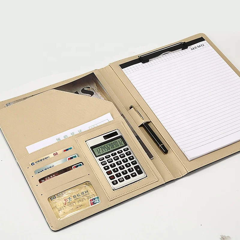 
best price custom printing business leather notebooks with pen and calculator 