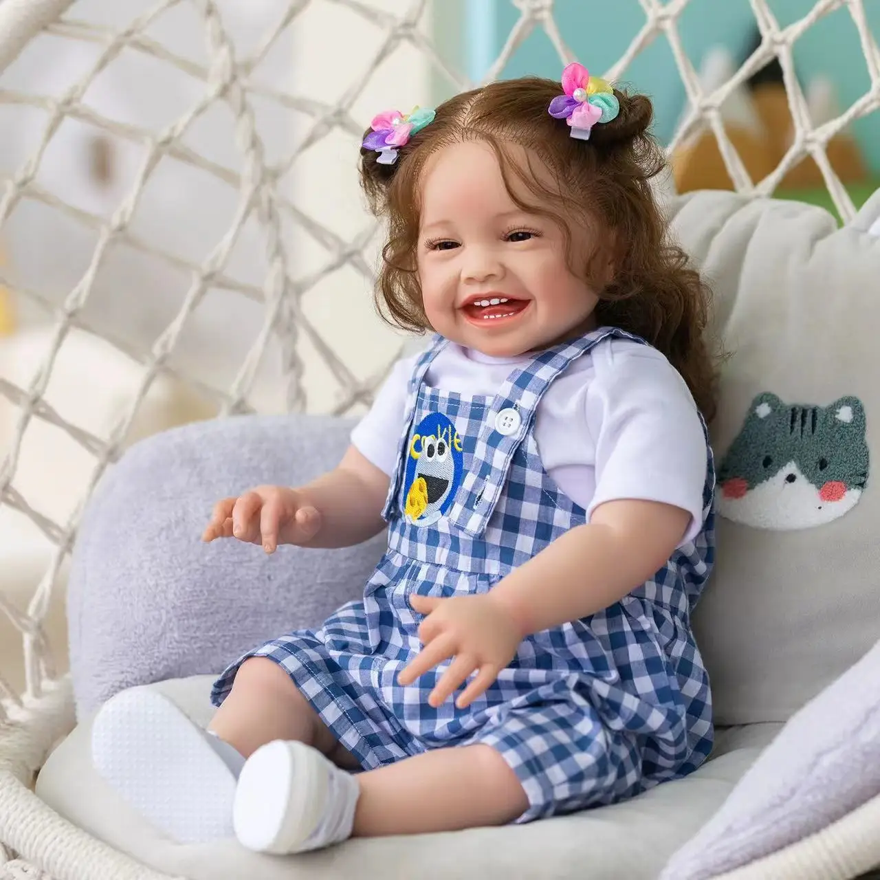 60cm Full Body silicone Newborn Baby Reborn baby Doll Mila Painting with Visible Veins Soft Touch Dolls kids  Toys girl gifts