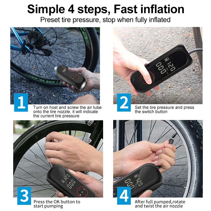 Handhold 12000Mah Electric Air Pump 16V 1000A Jump Starting Mobile Portable Charger Jump Starter Compressor