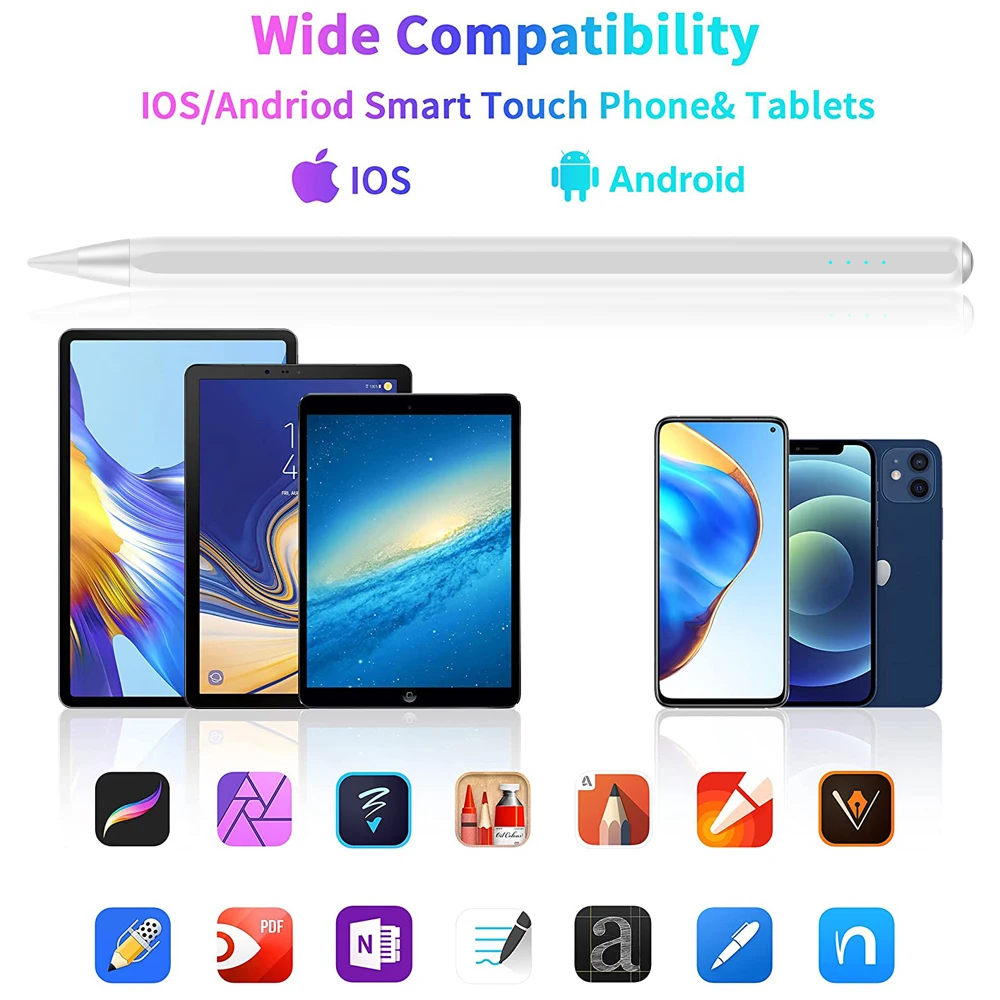 2022 Newest Active Stylus pen high sensitive with palm rejection and tilt function magnetic pencil power display for ipad