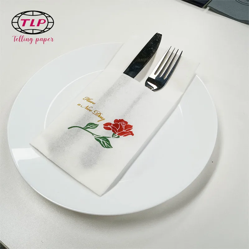 Factory Price Customized Printed Disposable Paper Dinner Napkins Guest Towel Airlaid Paper Napkins