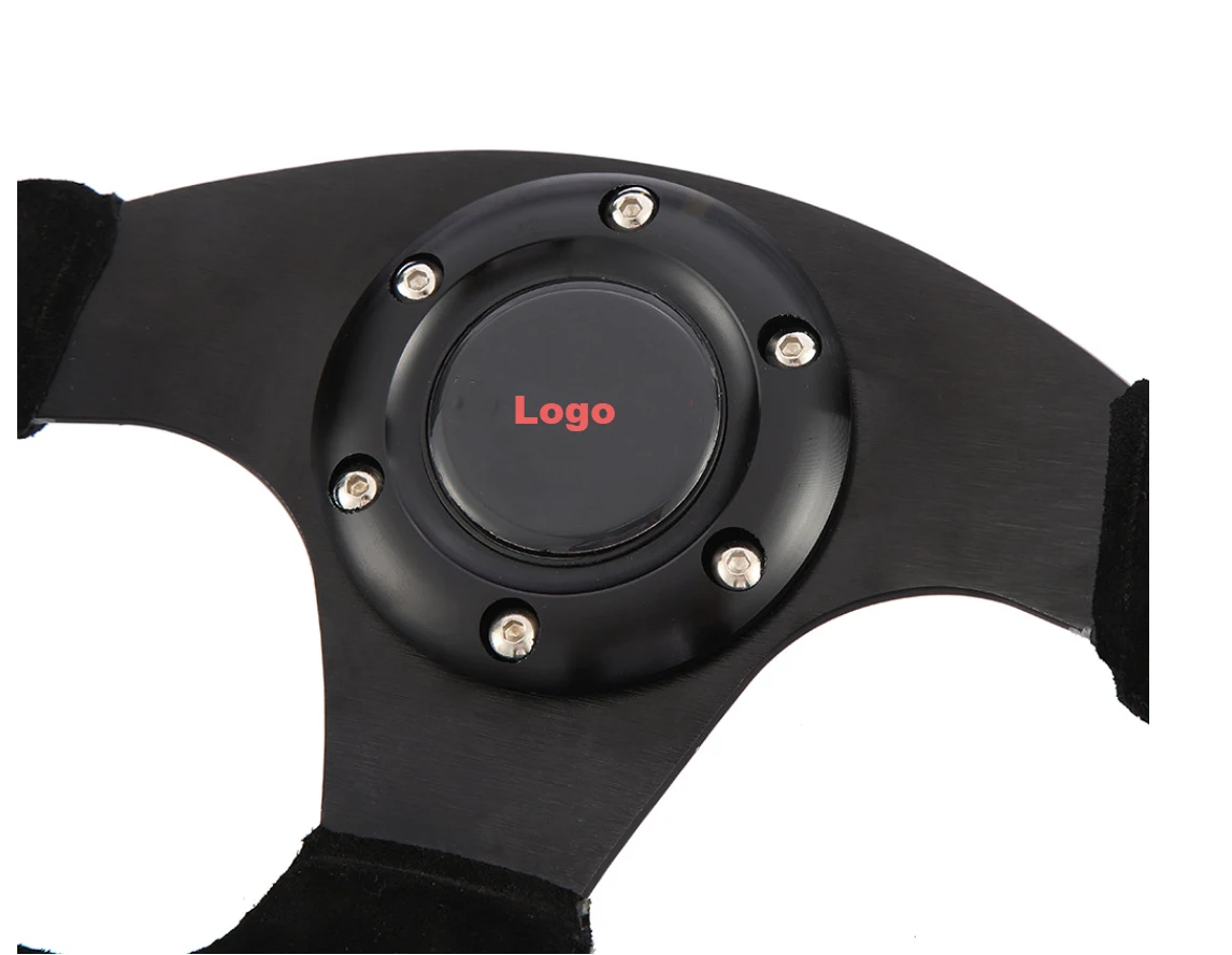 Custom 13 inch 320MM D Shaped Leather Racing Steering Wheel with Yellow Stitching