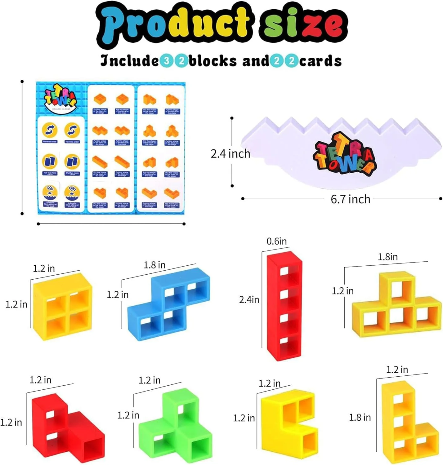 48 Pcs Plastic Tower Balance Stacking Blocks Family Parties Travel Players Team Building Game Board Toys