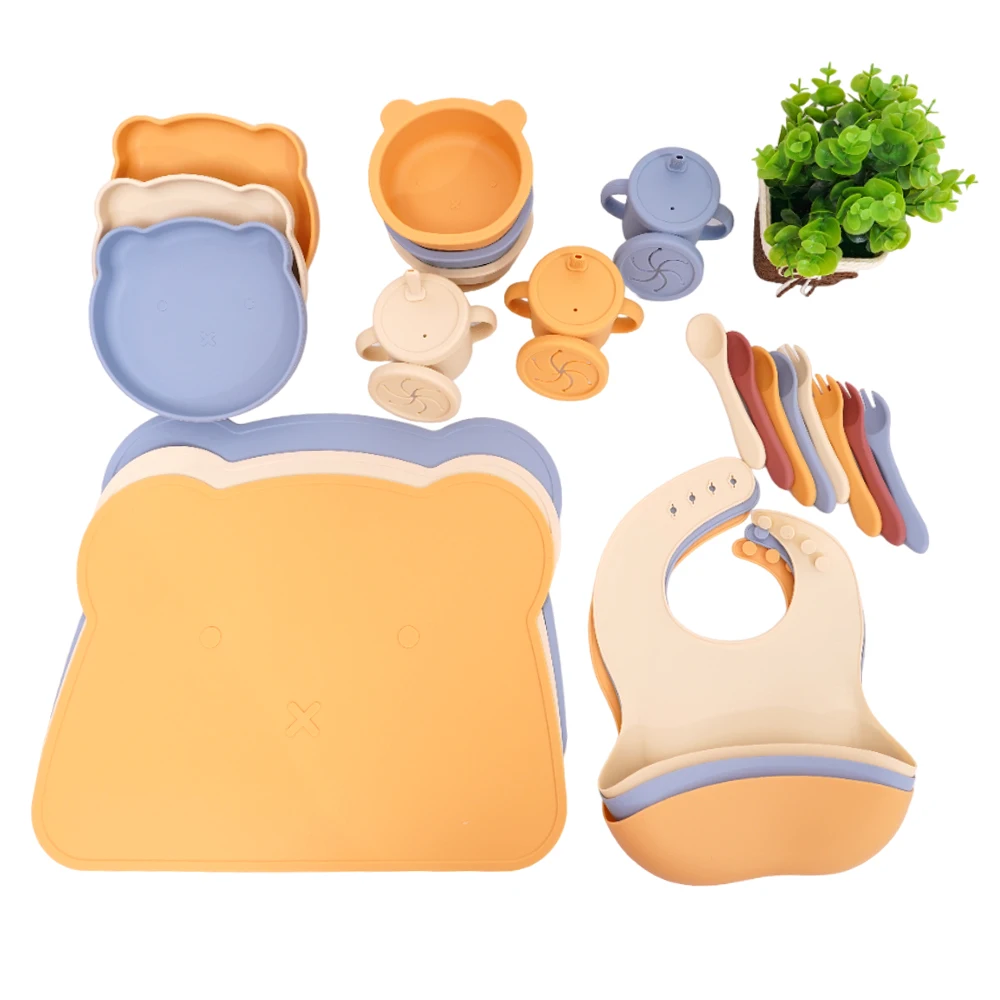 Baby Silicone Feeding Set Suction Animal Bear Shape Lfgb Kmart Jinjing Personalized Baby Custom Silicone Feeding Set
