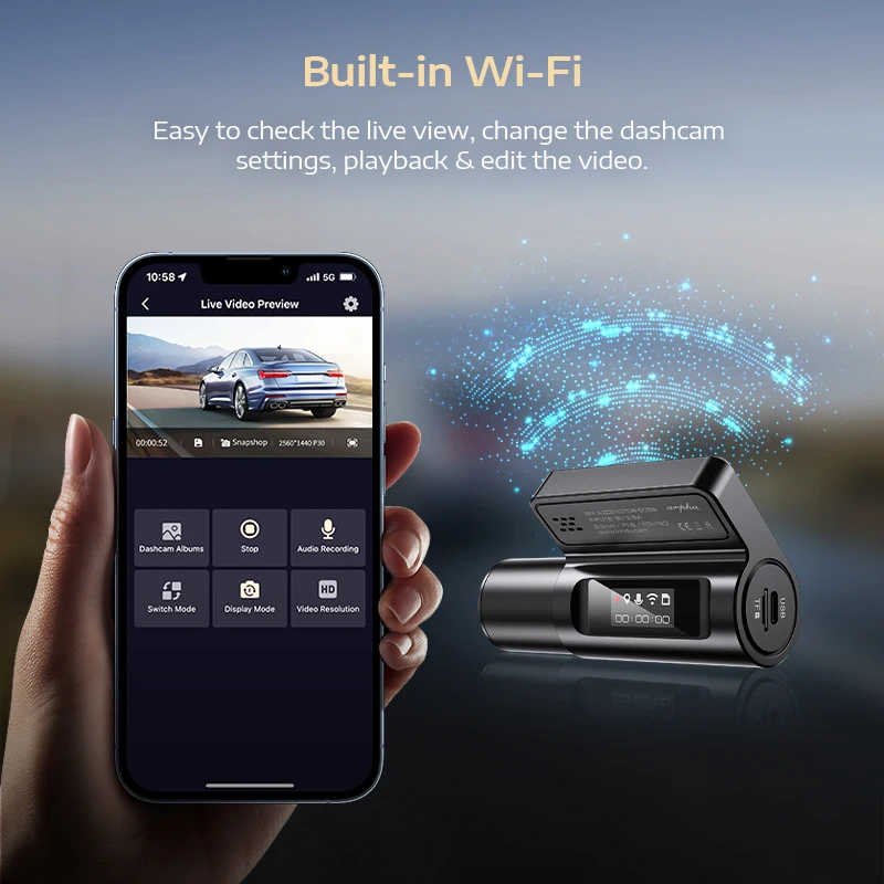 Arpha A12 Wholesale Best Dashcam 2k Hidden WIFI Wireless Dash Camera GPS Dash Cams Car Dvr Dash Cam