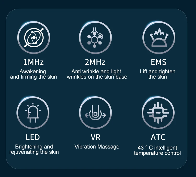 New RF EMS Face Lifting Electric Massage Facial Beauty Device Radio Frequency LED Light Therapy Skin Clean Portable Equipment
