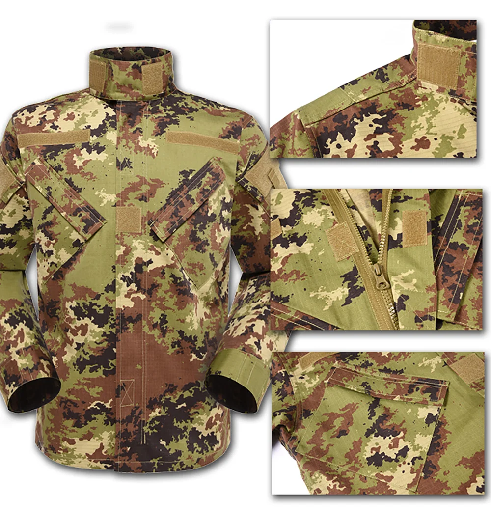 XINXING Custom Rip-stop Tactical Uniform Jungle Camo ACU Tactical Clothes Multiple Terrains Italy ACU Camouflage Uniform
