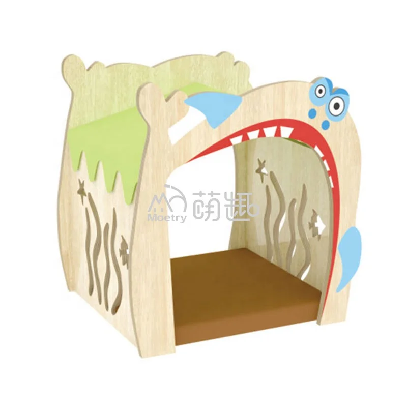 Moetry Plywood School Bus Playhouse Reading Booth Daycare Small Indoor Wooden Playground