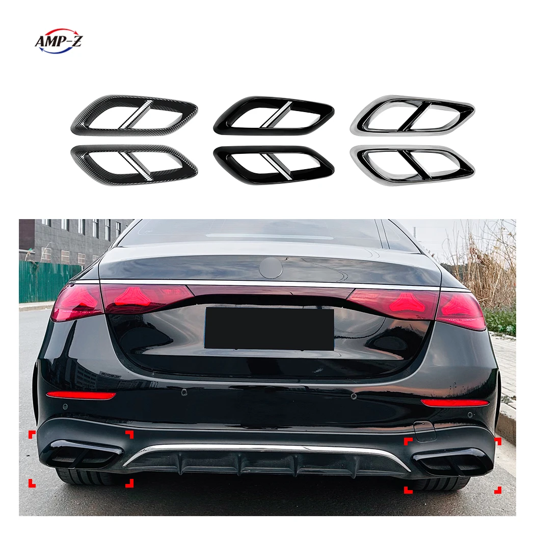 AMP-Z W214 Exhaust Pipe Cover Auto Body Tunning For Mercedes Benz E Class W214 2024+ E260 300 AMG Car Accessories
