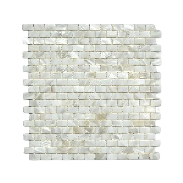 Hot sale modern white mother of pearl seashell strip mosaic kitchen bathroom background wall tile