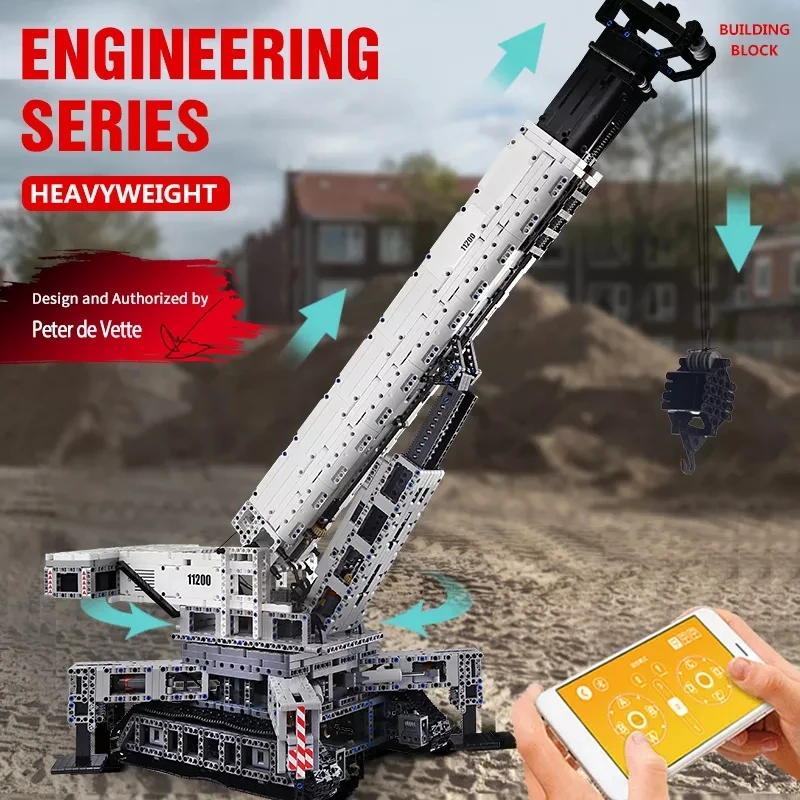 Mould King 17002 Cranes Building Kits MOC Building Blocks Set to Build Toy for Collections Enthusiasts with Motor Remote Control