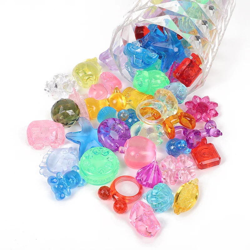 MIX  Color Transparent Acrylic Beads Factory Wholesale Customize Cartoon Beads Plastic Beads Bulk for Kid Party Toy