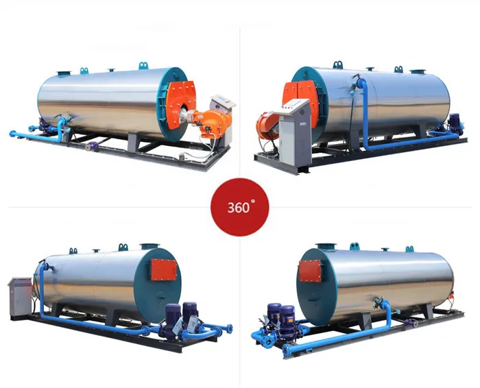 China Henan  WNS 0.5MW 0. 7MW 1.0 MW 3MW 5MW   natural gas diesel fired hot water boiler Chinese factory steam boiler