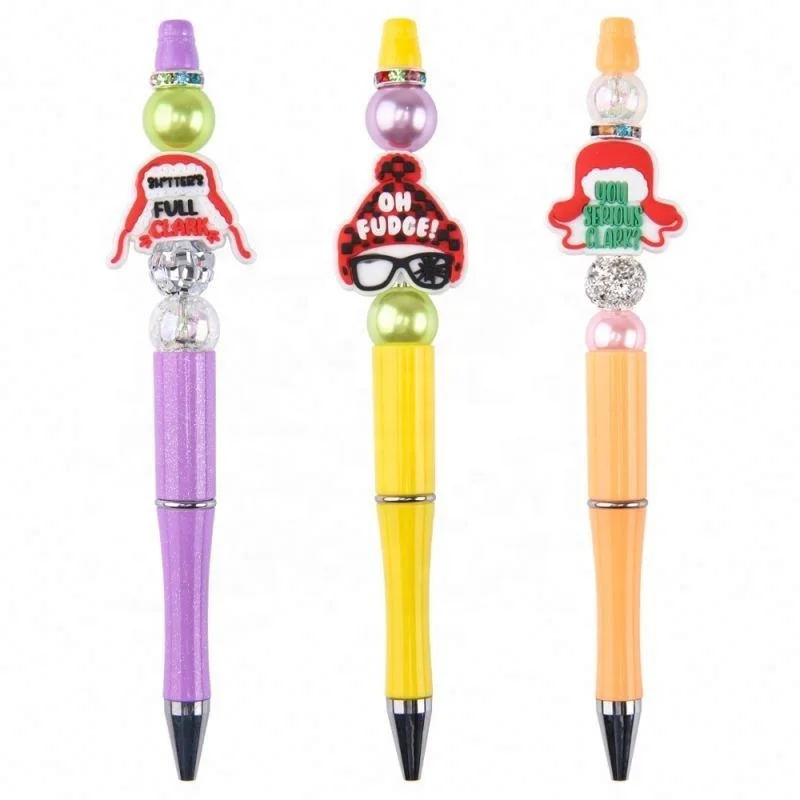Christmas Silicone Beads Pens Manufacturer Custom Infant Chew DIY Baby Teething Character Chs Focal For