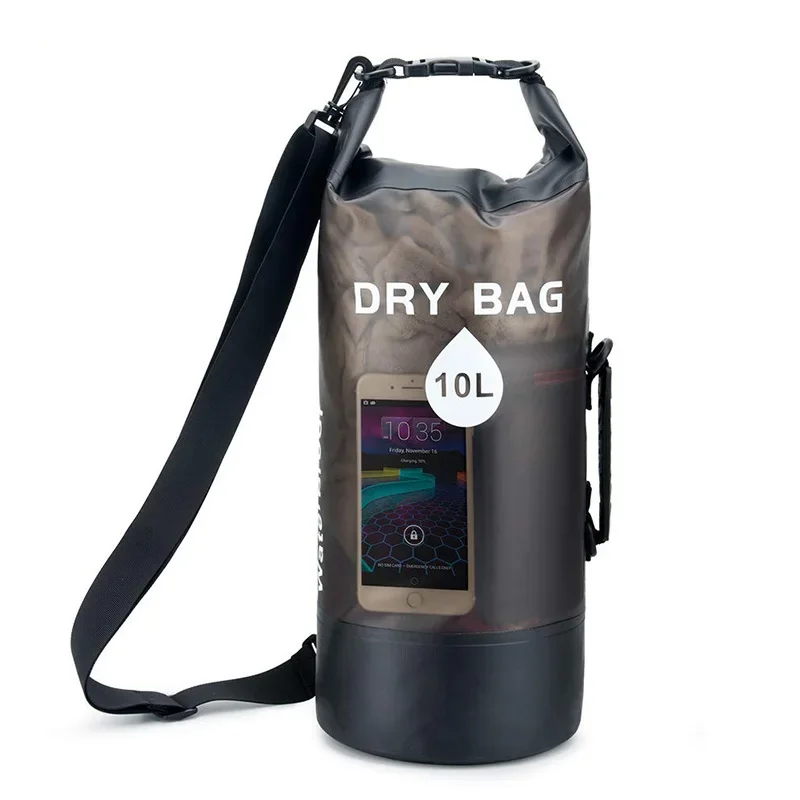 Factory PVC Waterproof Dry Bag Backpack 10L 20L Transparent Factory Boat Sack Gear Backpack Waterproof Dry bag for swim