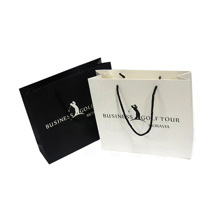 custom luxury gift clothes scarf  shopping paper bag white gold foil craft white boutique paper bag