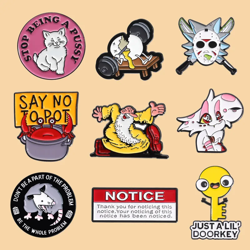 All-match cartoon European and American clothing brooch metal badge collar pin exquisite gift series mix and match style