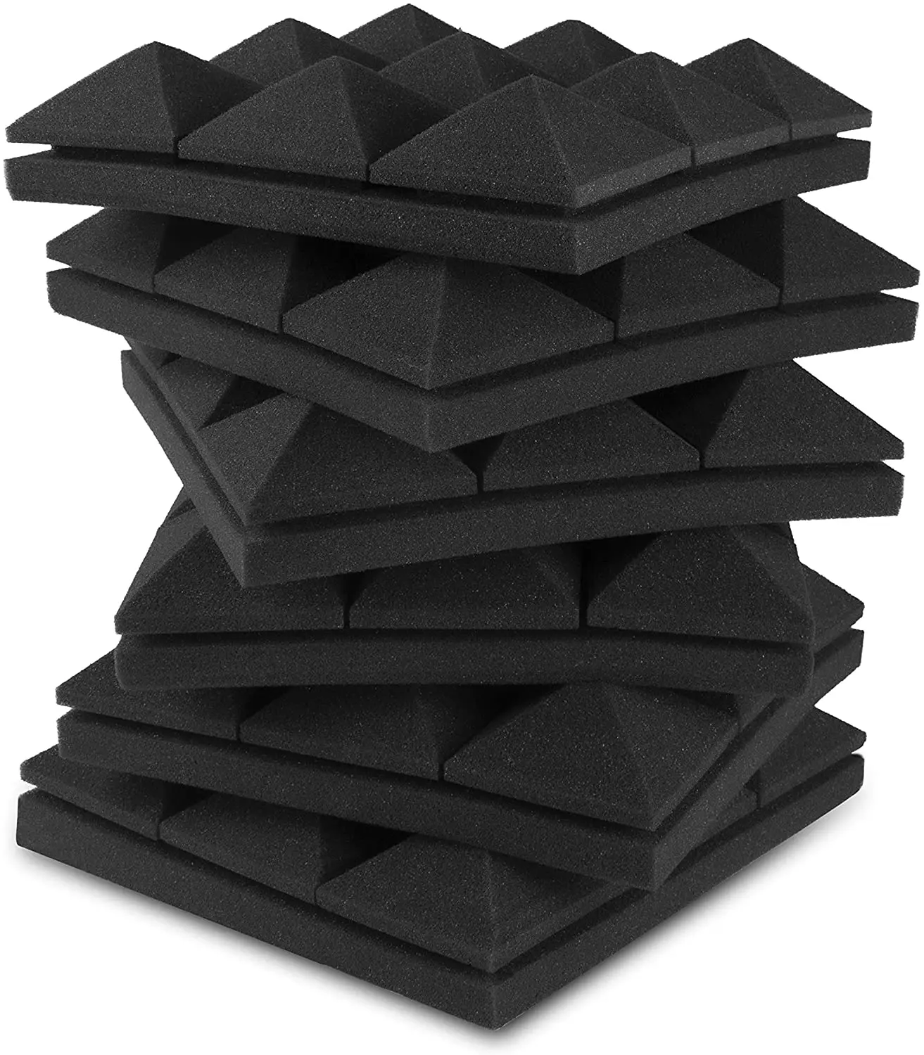 BONNO 3D Pyramid Studio Wall  Acoustic Sound Isolation Foam Sound Absorption Treatment Wall Panels