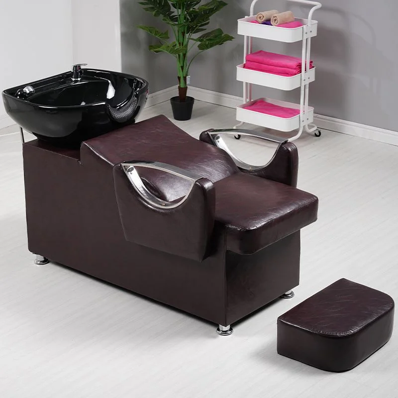 Lying Hot Sale Hair Salon  Comfortable Massage Furniture Head Spa Shampoo Chair Washing Bed With Bowl