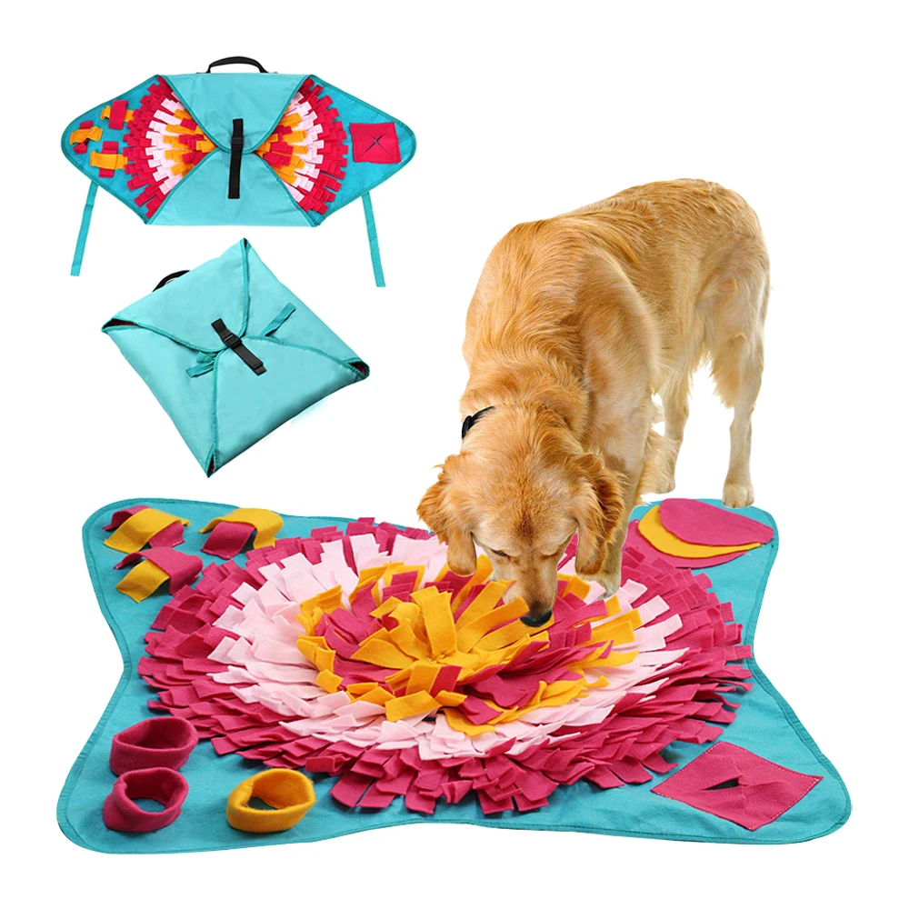 Hot selling Pad Pet Feeding Snuffle Roll Iq Training Slow Eat Bowl Memory Treat Dispenser Dog Activity Mat with low price