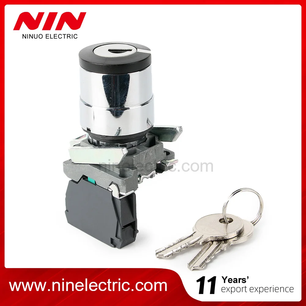 XB2/XB4/XB5 Key stay put hot selling electronic 2 position 3 position key stay put selector switch key lock