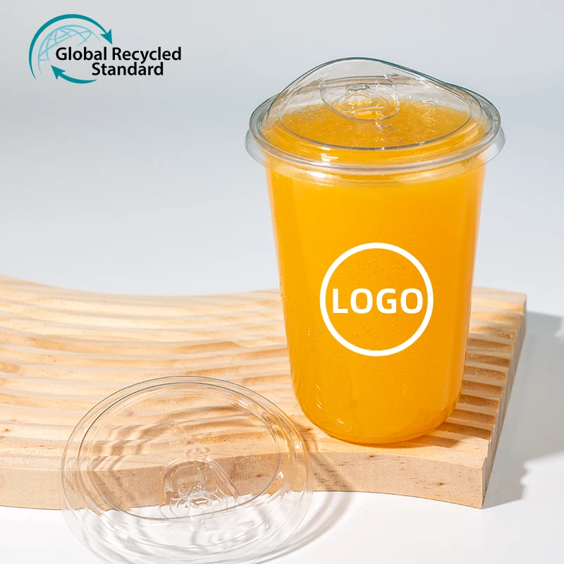 China wholesale  Disposable Biodegradable Transparent Clear Custom Printed Logo Plastic PET Drinking  pp Cup