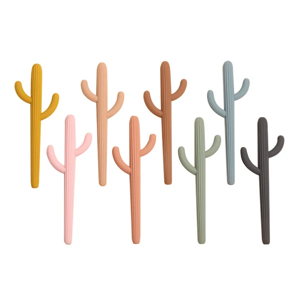 BPA Free Baby Teething Toy Silicone Teethers for Babies and Infants Cactus Straw Teether