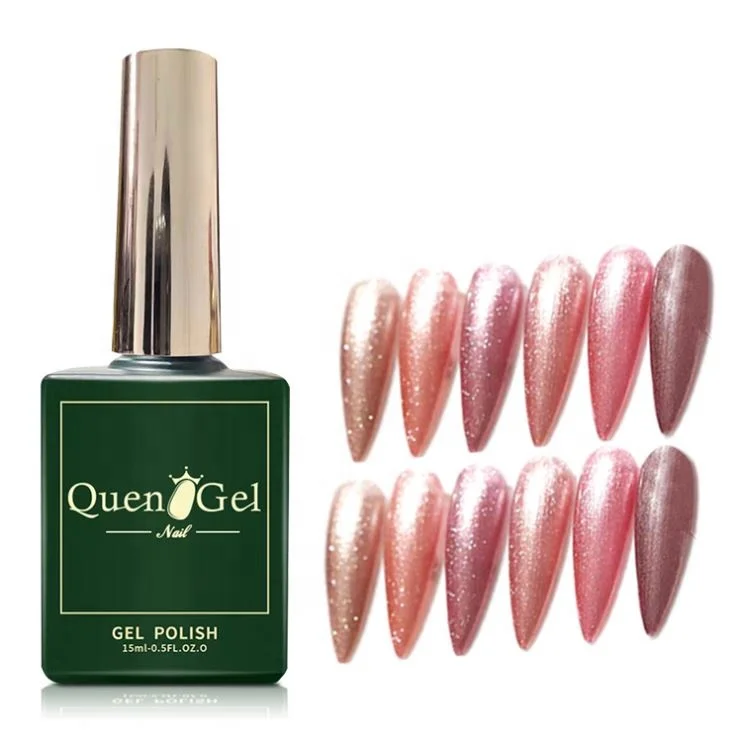 2020 Quengel New Style 5D Cat Eyes Magnetic Rose Gold UV Gel Polish Nail Gel Art Cat Eye Gel