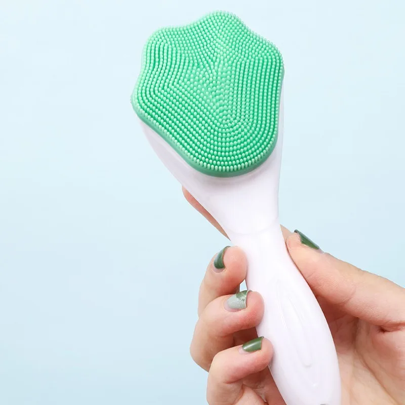 Private Label Facial Cleansing Brush Easy To Use Hot Sale Beauty Equipment Handheld Silicone Facial Cleansing Brush