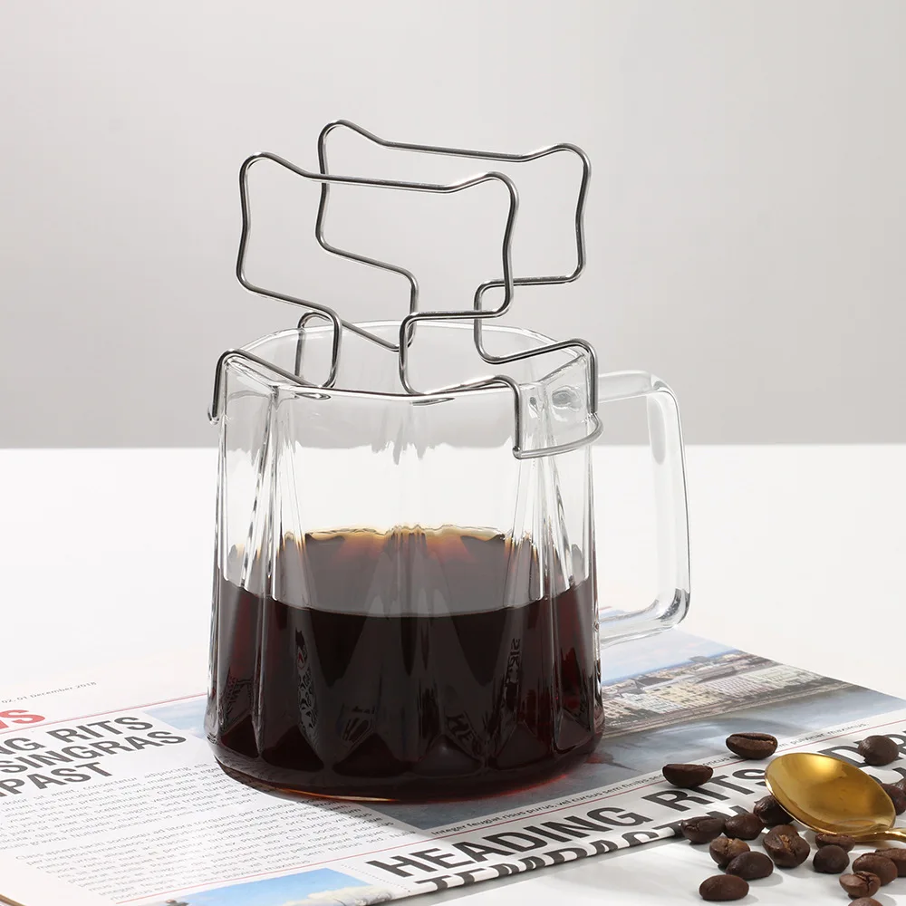 Stainless Steel Hanging Ear Drip Coffee Bag Stand Portable Coffee Filter Paper Bag Hanging Ear Drip Holder