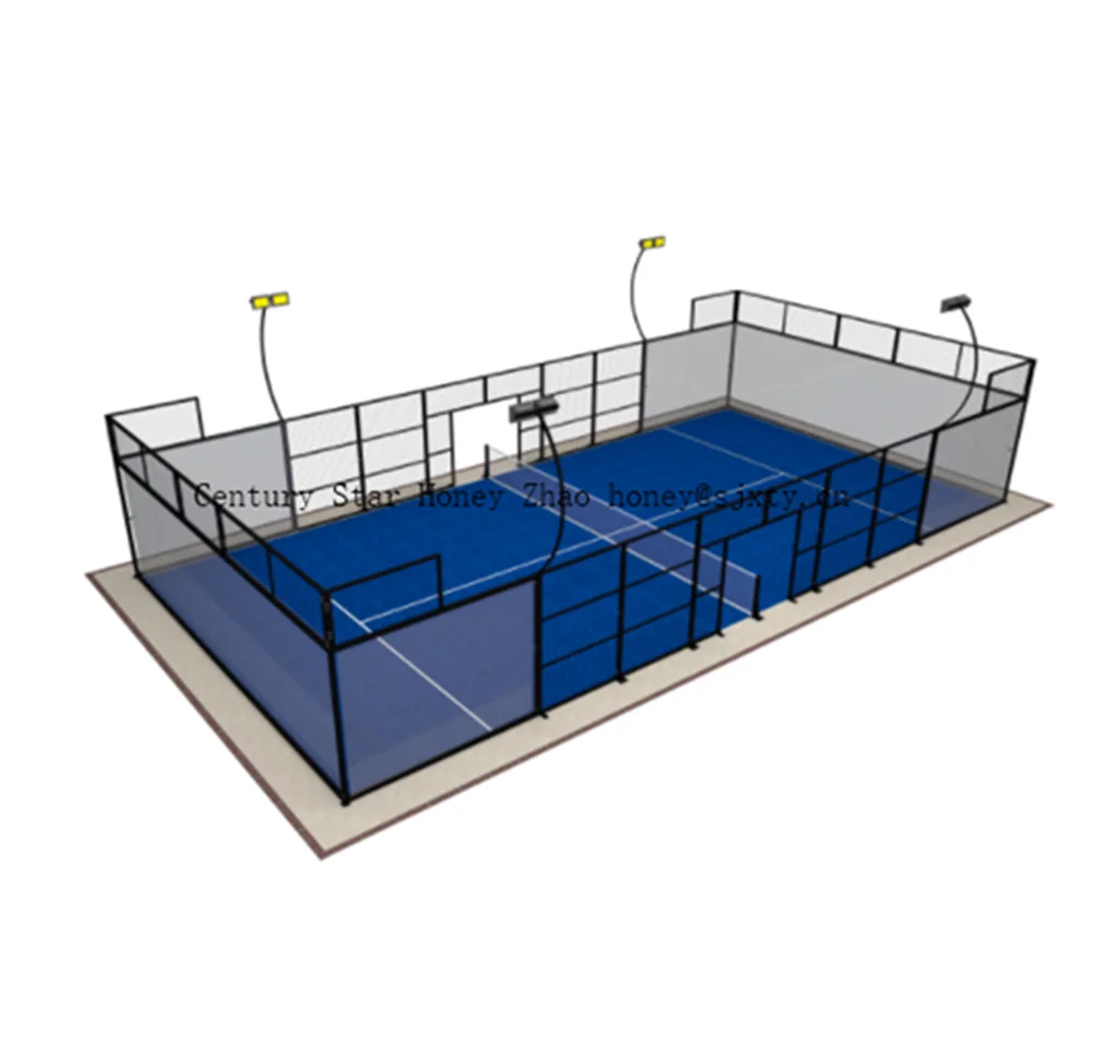 wholesales set of panoramic padel tennis court dimensions for outdoor sports China padel court system