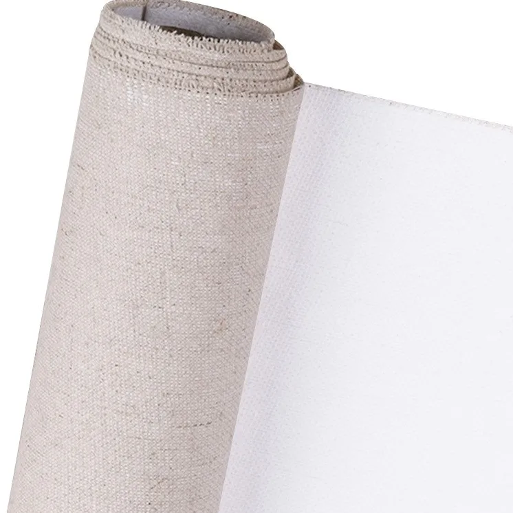 Wholesale Cotton Linen Blend Natural Oil Painting Waterproof Matte Painting Canvas Roll