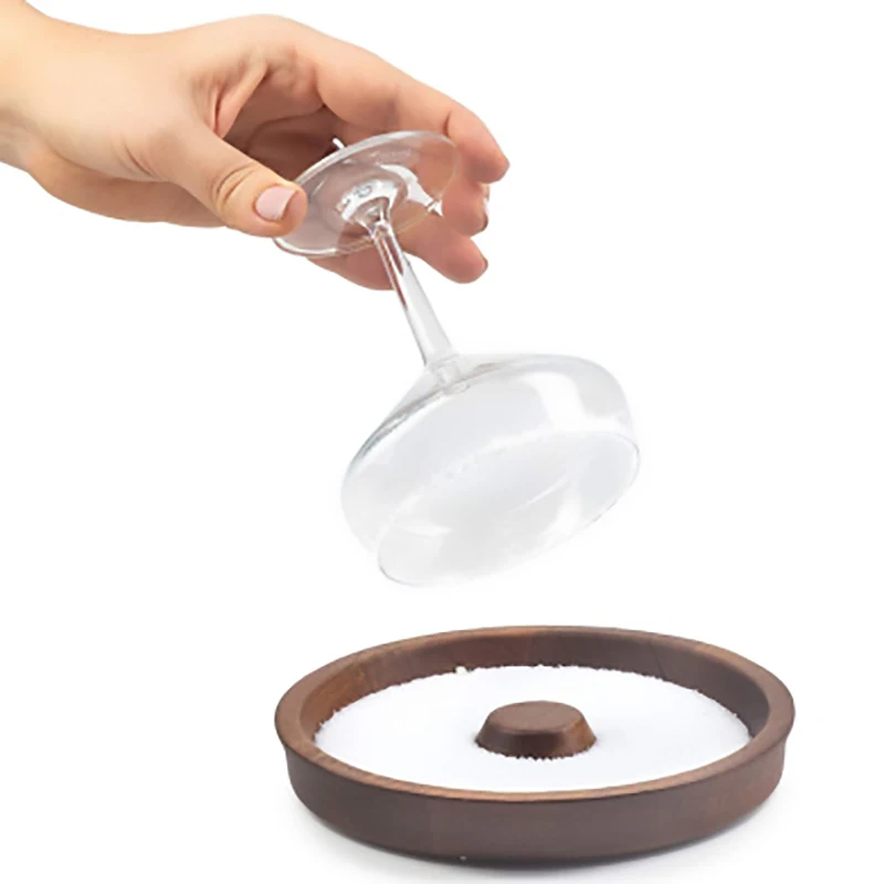 Margarita Salt Rimmer, Acacia Wood Glass Rimmer, Sugar and Salt Rimmer for Wide Glasses cup