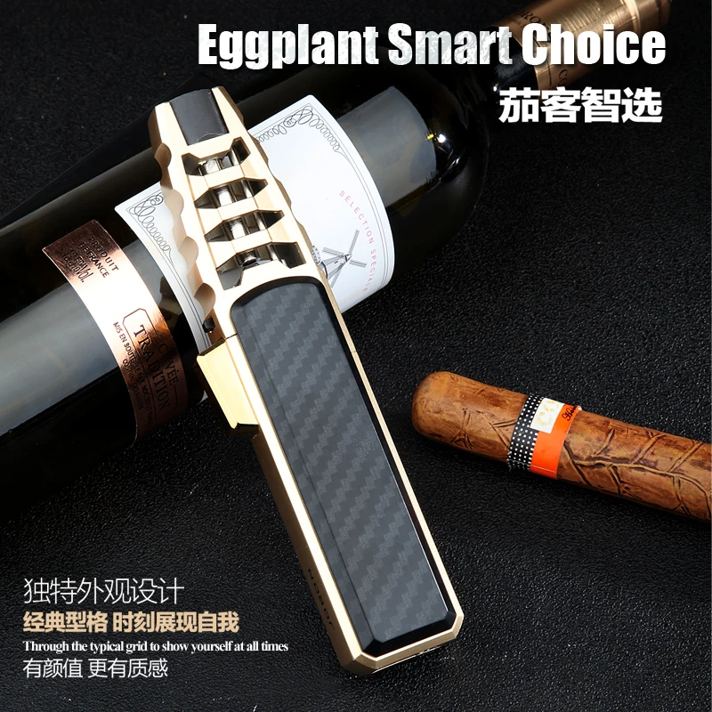 Зажигалка Qianxun для сигар металлическая Бутановая газовая зажигалка барбекю кухни дыма Jet Flame под заказ с логотипом заказчика оптовая