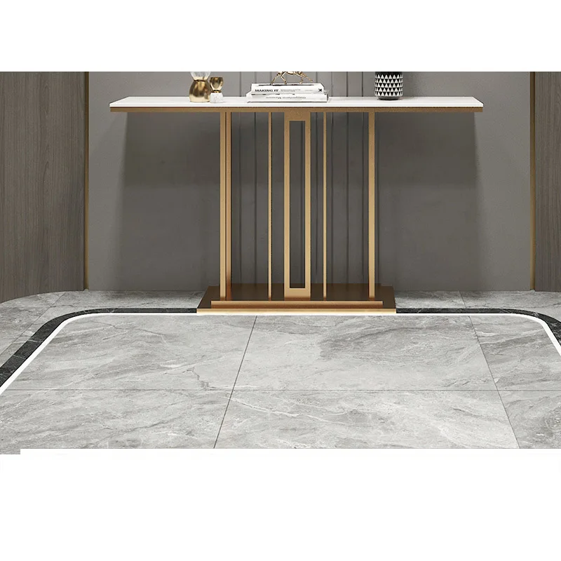 Luxury Living Room Console Table Designer Marble New Top Long Hallway Entrance Modern Metal Iron Coffee Table Top Grade