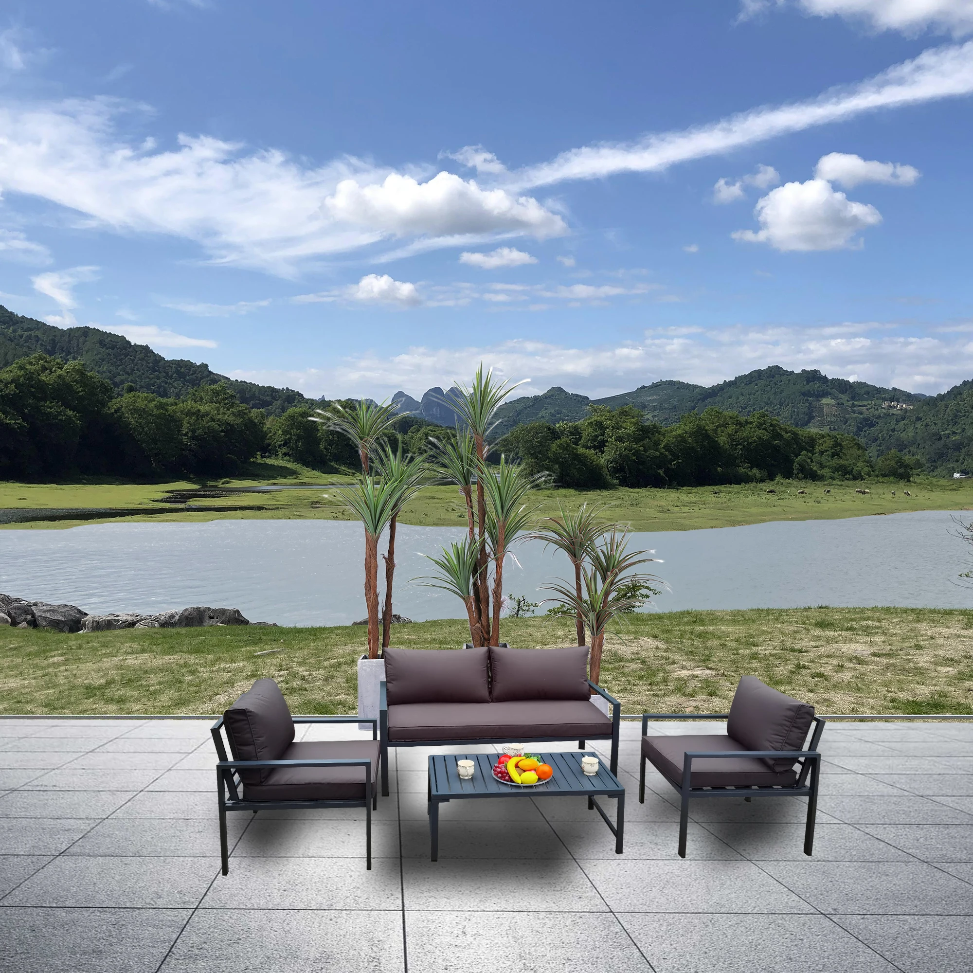 High End Customer Only Deluxe Rustproof Sofa Outdoor Table And Chair Set, Waterproof Outdoor Furniture,  Nordic Sofa Garden Sets