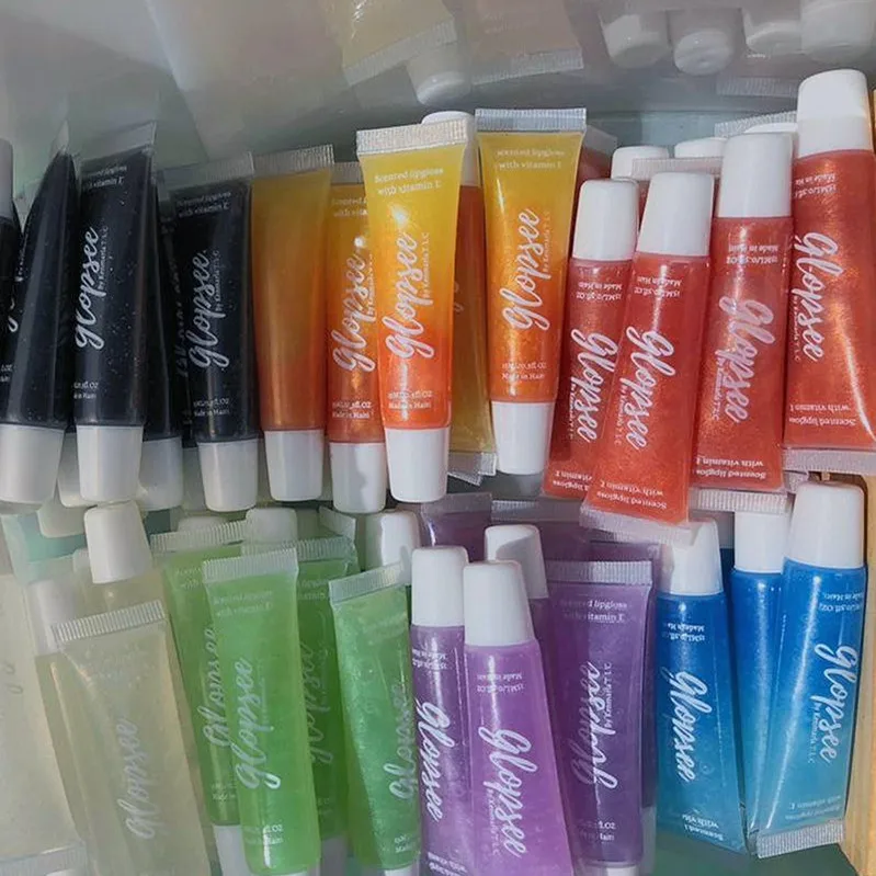 OMG Custom 10ml 15ml Empty White Clear Lip Balm Plastic Cosmetic Packaging Soft Squeeze Lip Gloss Tube