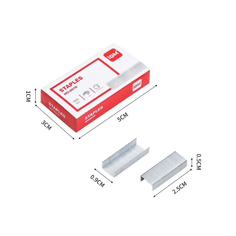 Factory Direct Sale Wholesale 10# Staples 1000 Box Staples Office Binding Small Mini 10 Size Metal Staples
