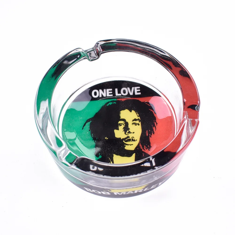 VAMAV Custom Round Shape Cigar Glass Ashtray Unique Design Personalized Ashtray Smoking Ashtray
