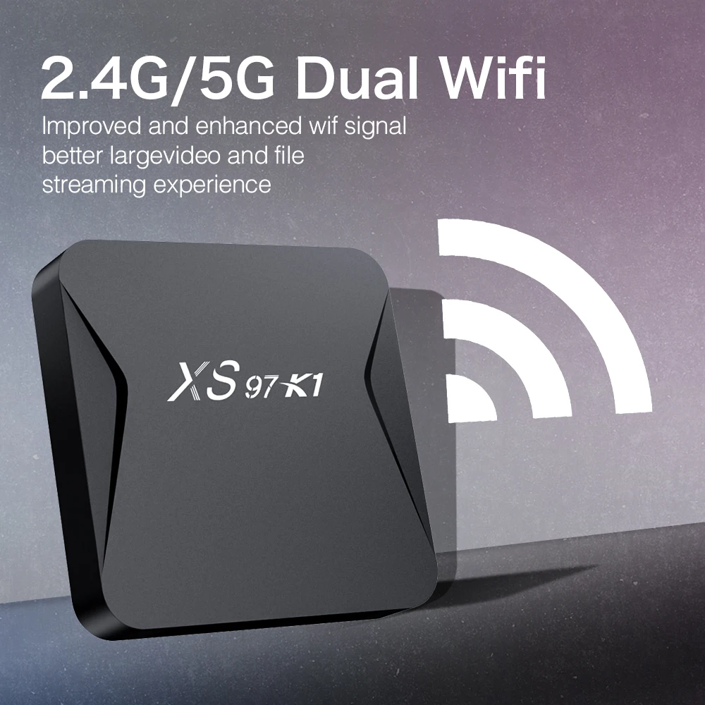 New Product Ideas 2024 Allwinner H313 XS97 K1  Android 10.0 Strong 4K Tv Box Android 4K 2024 With Youtube