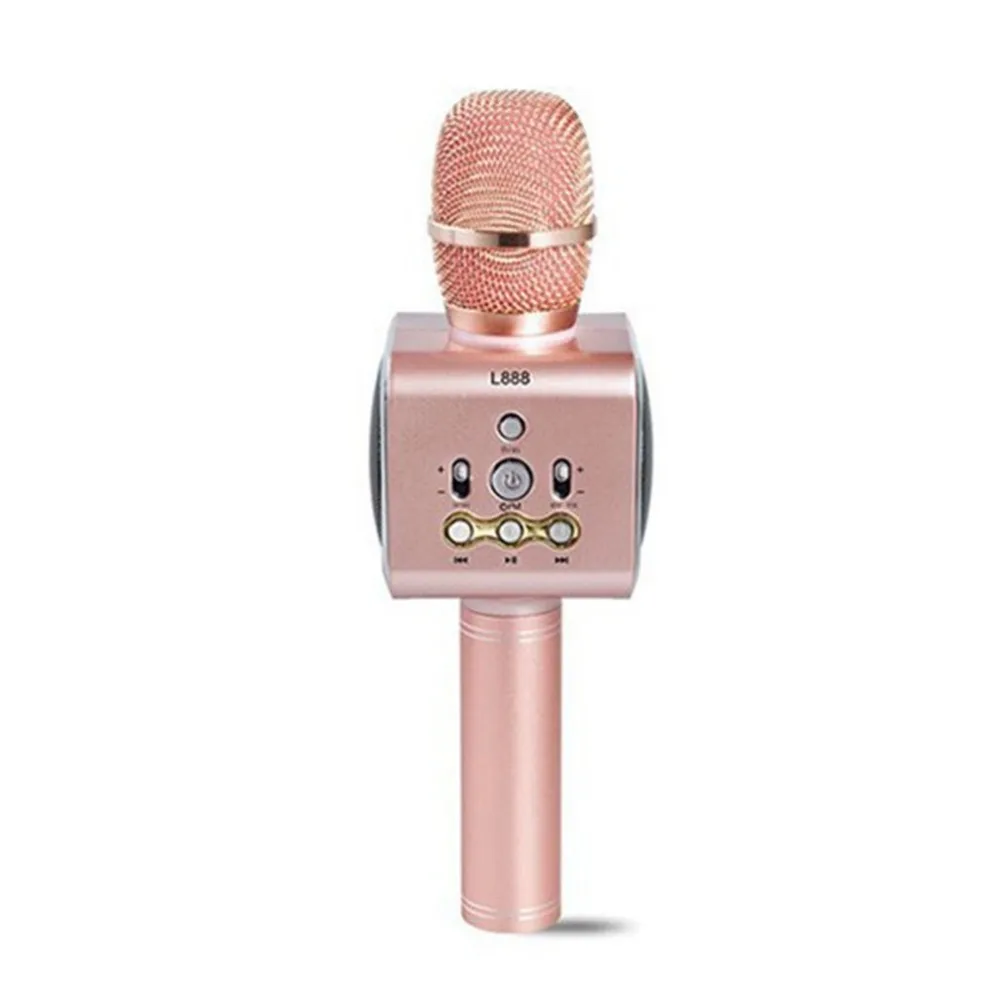Беспроводной караоке микрофон L888 со светодиодной подсветкой Портативный Динамик ручной микрофон USB плеер KTV