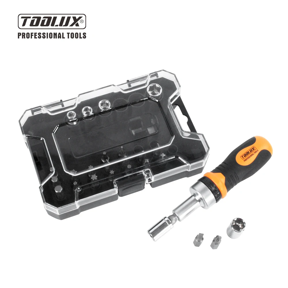 TOOLUX 27 Pcs Factory Direct Supply Screw Driver High Quality Ratchet Screwdriver And CRV Bits Set With Handle