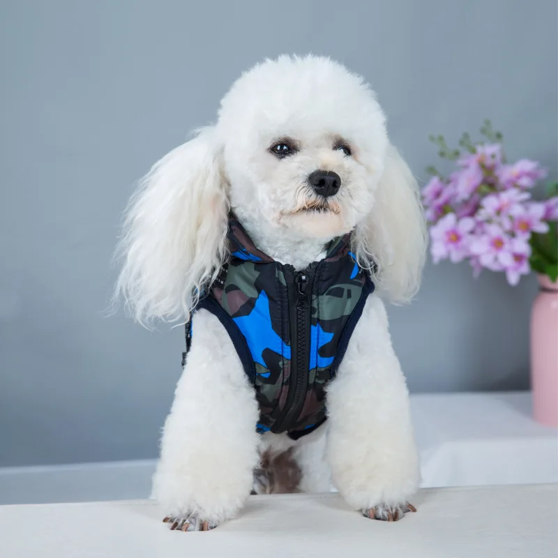 warm vest reflective camouflage dog jacket coat with chest and back traction