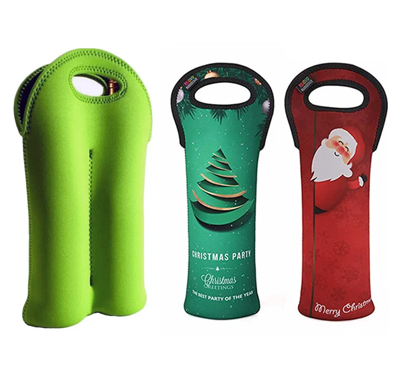 Custom logo Bottles Neoprene Beer Wine Bottle Freezer Bag Cooler Wine-bottle Bag Protect Insulated Cover Beer Cooling bag