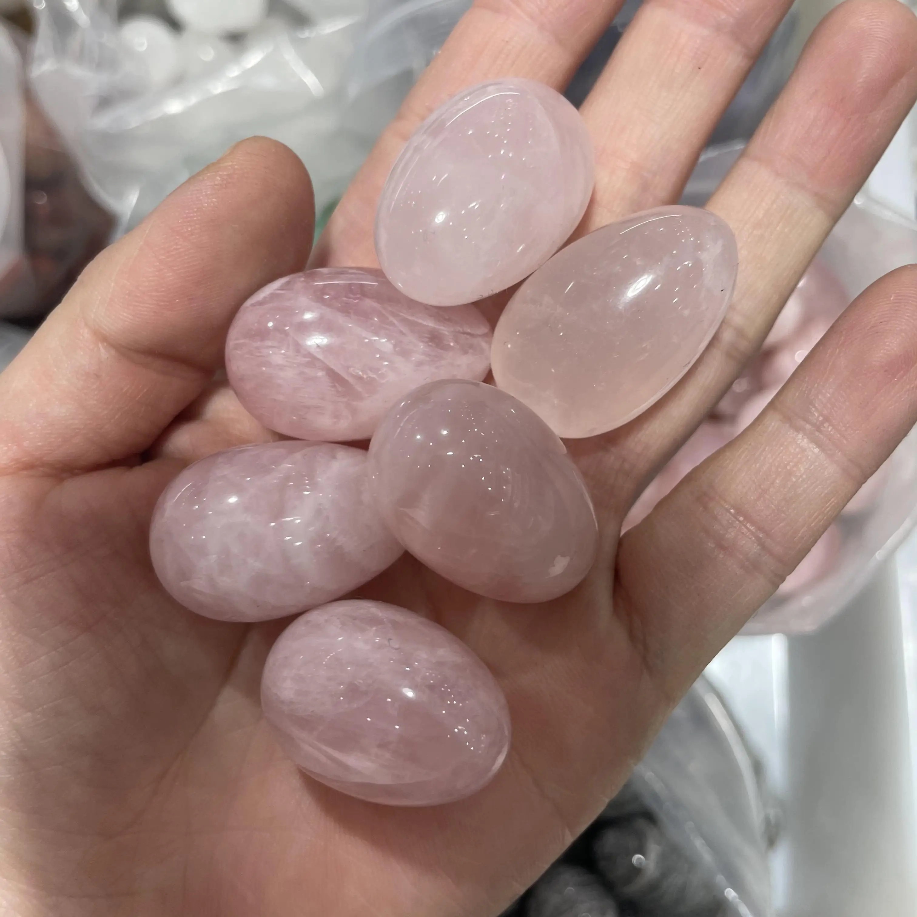 Wholesale bulk natural variety of  materials gemstone eggs crystals healing egg shape stones for decoration