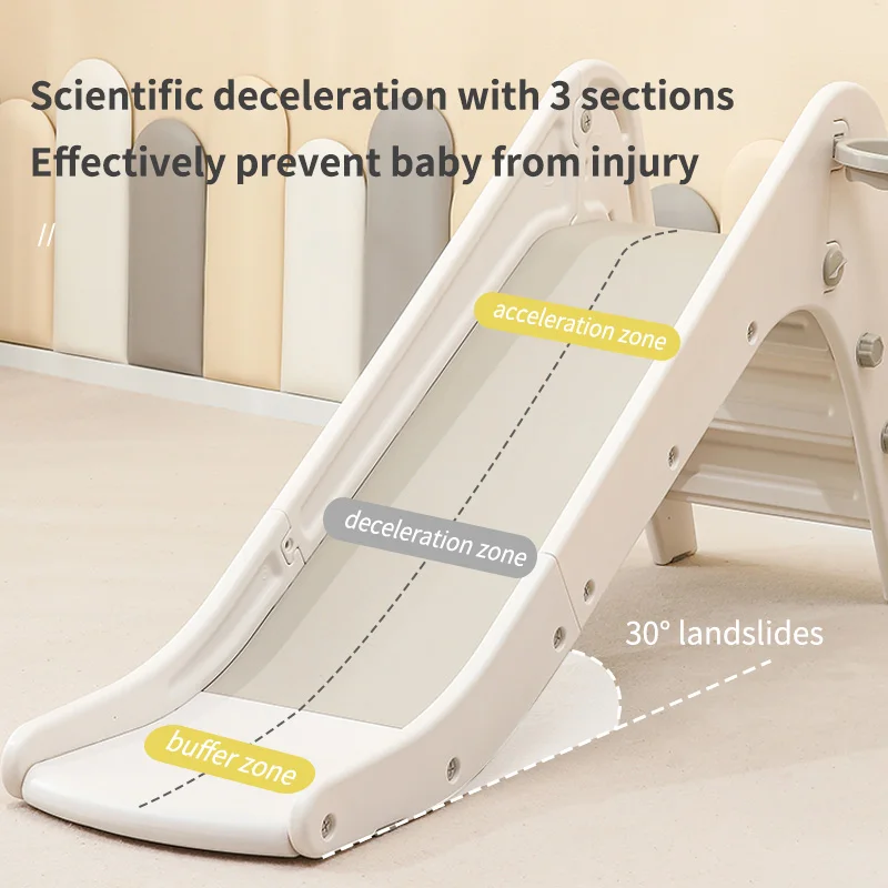 ejiale Montessori Indoor Kids Plastic Slides Toys Mini Baby Freestanding Foldable Slide With Step Climber Play Ramp Toy Sets