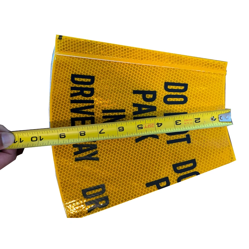 High Visibility PVC Reflective Vinyl Sheeting Traffic Cone Sleeve Adhesive Prismatic Micro Grade Printable Flexible Warning Use